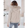 Smetanová dámská zimní krátká bunda VESSADA s kožíškem