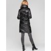 Černý dámský prošívaný zimní péřový kabát