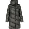 Černý dámský prošívaný zimní péřový kabát