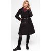 Černý dámský prošívaný zimní kabát s límečkem