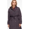 Šedý dámský prošívaný zimní kabát s límečkem