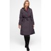 Šedý dámský prošívaný zimní kabát s límečkem
