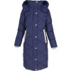 Tmavě modrá dámská dlouhá prošívaná bunda