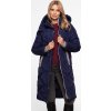 Tmavě modrá dámská dlouhá prošívaná bunda
