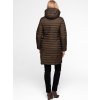 Dámská khaki prošívaná péřová bunda s kapucí