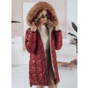 Dámská vínová zimní prošívaná bunda VIRELIA s kapucí