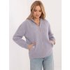 Světle fialová dámská bunda z alpaky s kapucí (Velikost ONE SIZE)
