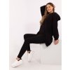 Černá dámská souprava s žebrovanými legínami (Velikost ONE SIZE)