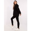 Černá dámská souprava s žebrovanými legínami (Velikost ONE SIZE)