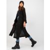 Černý dlouhý háčkovaný kardigan (Velikost ONE SIZE)