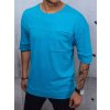 Modré pánské tričko s náprsní kapsou