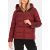 Vínová dámská přechodová prošívaná bunda
