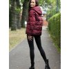 Vínová dámská přechodová prošívaná bunda