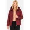 Vínová dámská přechodová prošívaná bunda