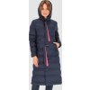 Tmavě modrá dámská zateplená bunda s kapucí