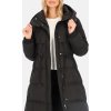 Černá dámská péřová bunda s ozdobnými stahovacími šňůrkami