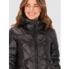 Černá dámská péřová prošívaná bunda s kapucí