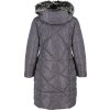 Šedý dámský dlouhý zimní prošívaný kabát