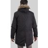 Černá pánská zimní parka s kapucí