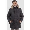 Černá pánská zimní parka s kapucí