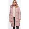 Růžová dámská zimní prošívaná bunda s kapucí
