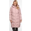 Růžová dámská zimní prošívaná bunda s kapucí