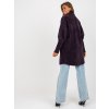 Tmavě fialový dámský teddy kabát s kapsami