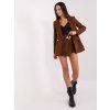 Tmavě hnědý elegantní komplet saka a šortek (Velikost M)