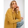 Tmavě žlutý kabát s kapsami