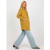 Tmavě žlutý kabát s kapsami