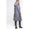 Modrošedý dámský péřový prošívaný kabát