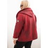 Vínová dámská plus size bunda zateplená měkkým beránkem