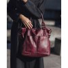 MARCO MAZZINI Bordó kožená kabelka