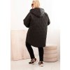 Černá dámská plus size prošívaná bunda s kapucí (Velikost ONE SIZE)