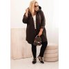 Hnědá dámská plus size prošívaná bunda s kapucí