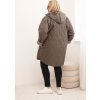 Cappuccino dámská plus size prošívaná bunda s kapucí
