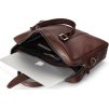 Tmavě hnědá kožená taška na notebook
