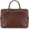 Tmavě hnědá kožená taška na notebook