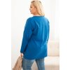 Modrá plus size halenka s kulatým výstřihem