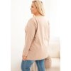 Béžová plus size halenka s kulatým výstřihem