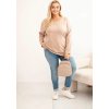 Béžová plus size halenka s kulatým výstřihem