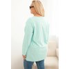 Mátová plus size halenka s kulatým výstřihem