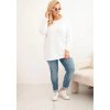 Bílá plus size halenka s kulatým výstřihem