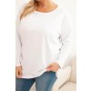 Bílá plus size halenka s kulatým výstřihem