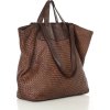 MARCO MAZZINI Hnědá pletená shopper bag
