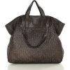 MARCO MAZZINI tmavě hnědá pletená shopper bag