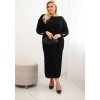 Černé dámské Plus Size pletené šaty s moherem