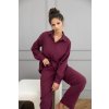 Sensis Vínové dámské mušelínové pyžamo