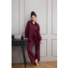 Sensis Vínové dámské mušelínové pyžamo