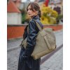 Marco Mazzini Béžová taupe dámská kožená shopper kabelka